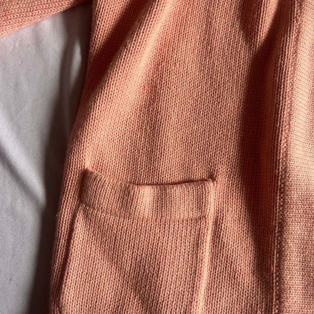 Talbots Pink Open-Front Short-Sleeve Cardigan - Picture 3 of 5